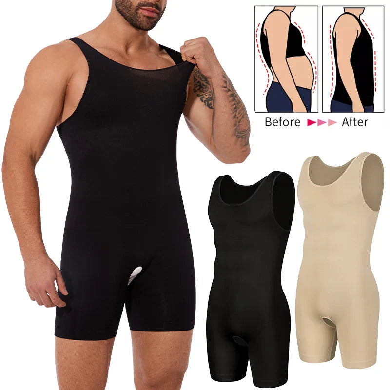 Men's Compression Bodysuit for Tummy Control & Slimming - Seamless Shapewear