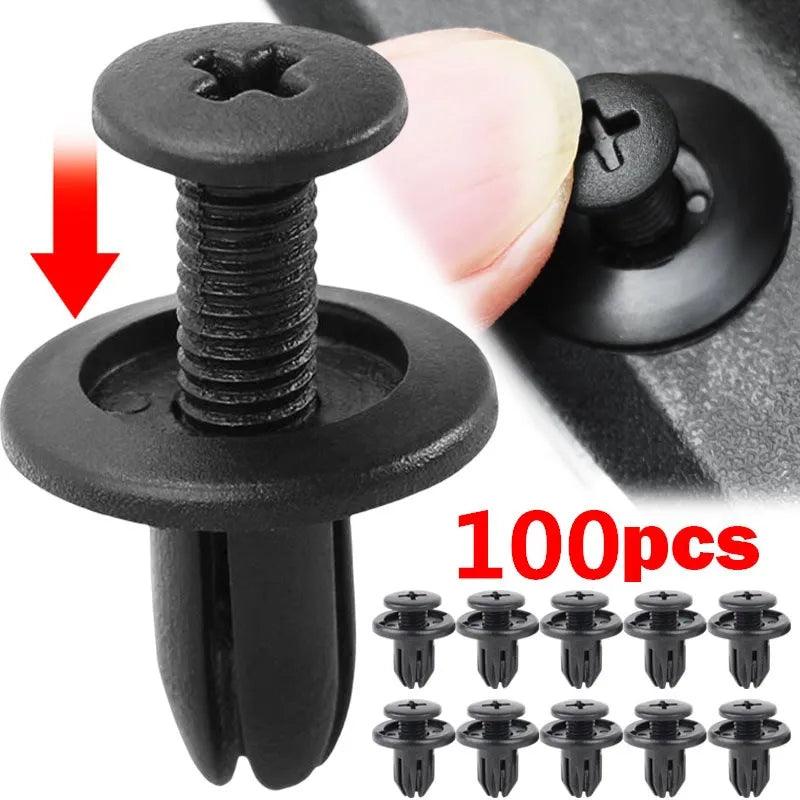 Plastic Rivet Fasteners for Car Bumper Fender Black Clips - Upgrade Vehicle Bodywork  ourlum.com   