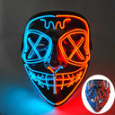 Halloween LED Purge Neon Light Up Mask With LED Gloves