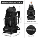 90L Waterproof Hiking Camping Backpack Rucksack for Men