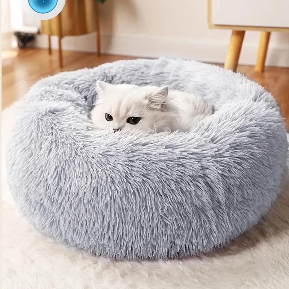 Cozy Plush Cat Bed: Soft, Warm Sleeping Nest for Cats - Hygienic, Comfy & Easy to Clean  ourlum.com   