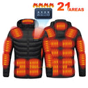 21 Areas Heated Jacket Men Warm Vest USB Self Heating