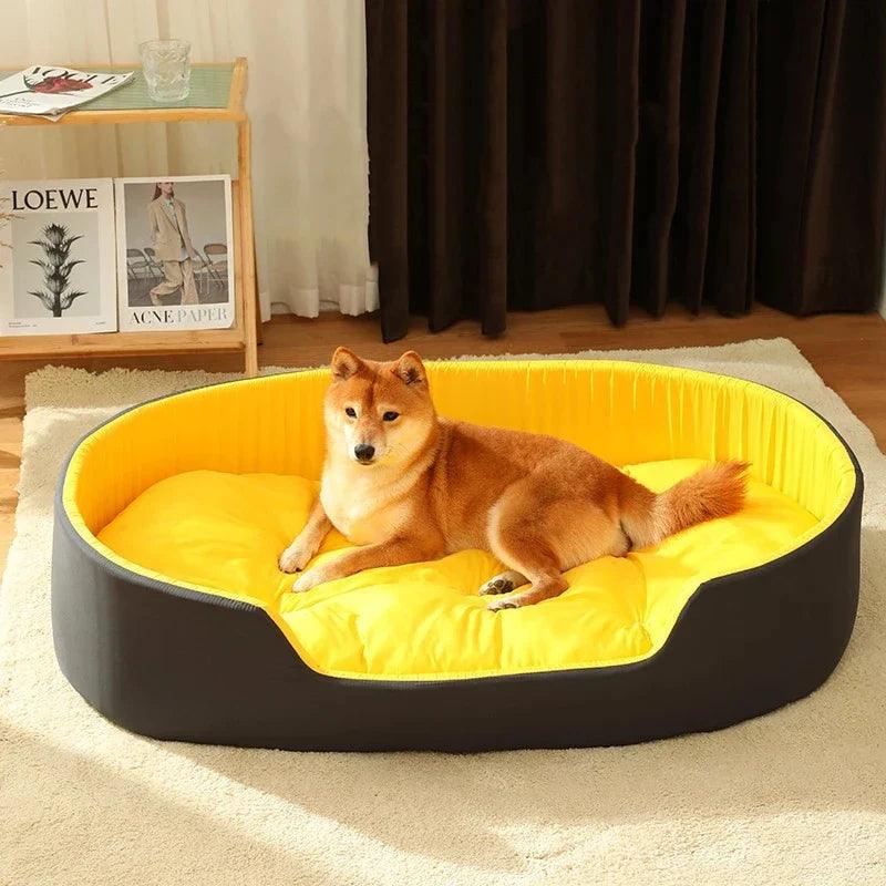 Pet Dog Bed: Cozy Sherpa Fleece Round Design Kennel for Restful Sleep.  ourlum.com   