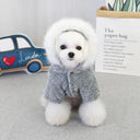 Winter Pet Dog Coat with Wool Lining Stylish Polyester Jumpsuit