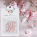 4.5g Acrylic Flower Nail Art Decoration Mixed Size White Rhinestones Silver Gem Manicure Tool Accessories For DIY Nail Design  ourlum.com 30Pc-DHMG1  