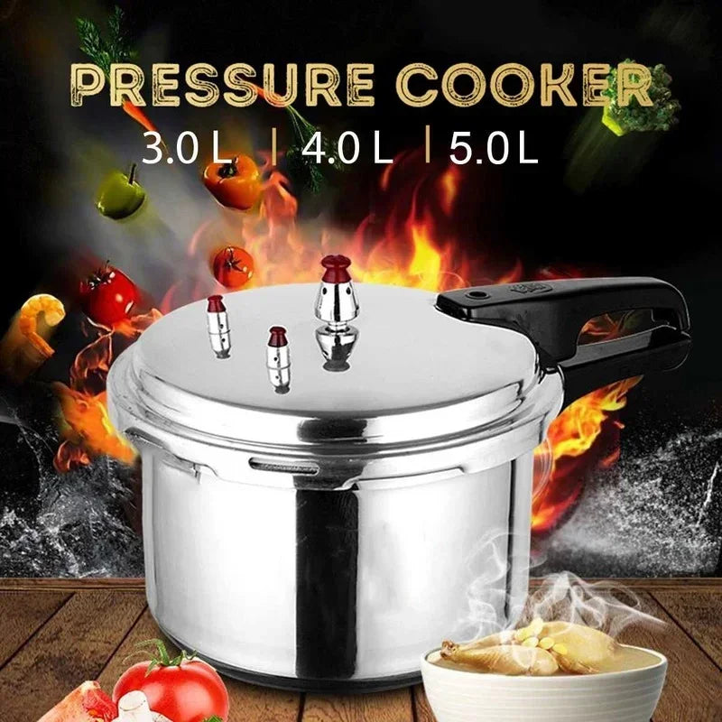 Aluminium Alloy Pressure Cooker for Gas Stoves - Energy-Efficient Camping Cookware (3L, 4L, 5L)