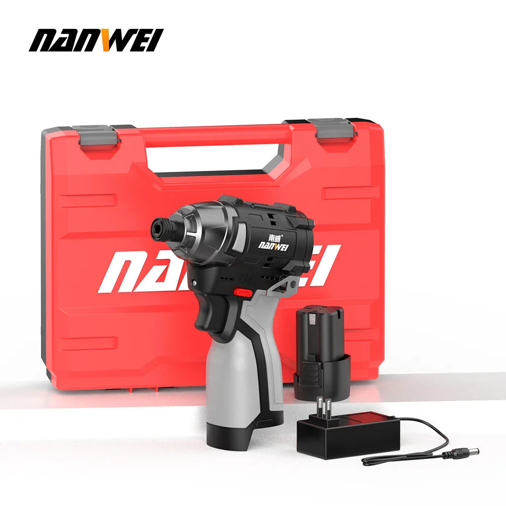 NANWEI  brushless lithium-ion impact screwdriver home electric screwdriver electric drill rechargeable screwdriver  ourlum.com NW3A11-1P  