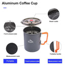 Portable Aluminum Camping Coffee Pot with French Press