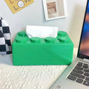 Building Blocks Tissue Box Organizer: Modern Wall-mounted Paper Holder & Face Towel Box  ourlum.com green 20x12.6x8cm 