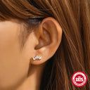 CANNER 1PC Ins Simple Flat Head Stud Earring Women 925 Silver