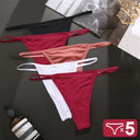 Seductive 5-Piece Cotton Blend G-String Panties Set for Women  ourlum Set10 M Set