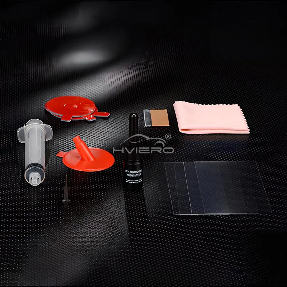 Windshield Restoration and Repair Kit - Professional Glass Repair Tools with Adhesive Stickers and Cleaner