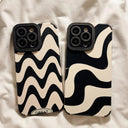 Zebra Stripe Black White iPhone Case - Shockproof Soft Cover for Various iPhone Models  ourlum.com   