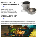 Ultralight Titanium Camping Pot 1100ML with Folding Handles