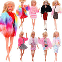 Barbie Doll Fashion Set: Chic Coat and Dress for Dolls