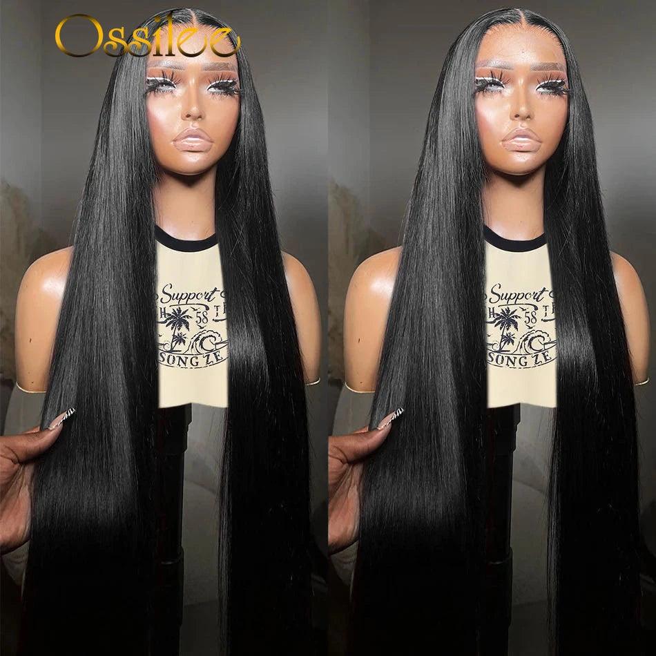 Ultimate Lace Front Human Hair Wig with Swiss Lace Base - Straight Texture, Remy Hair, Adjustable Density, Long Length  ourlum.com   