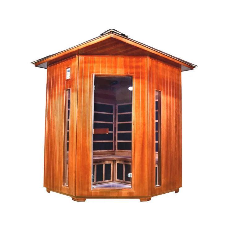 Outdoor Vintage Sauna Cabin with Far Infrared Heating  ourlum.com   