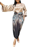 Elegant Women Print Set: Stylish Plus Size Fashion Ensemble