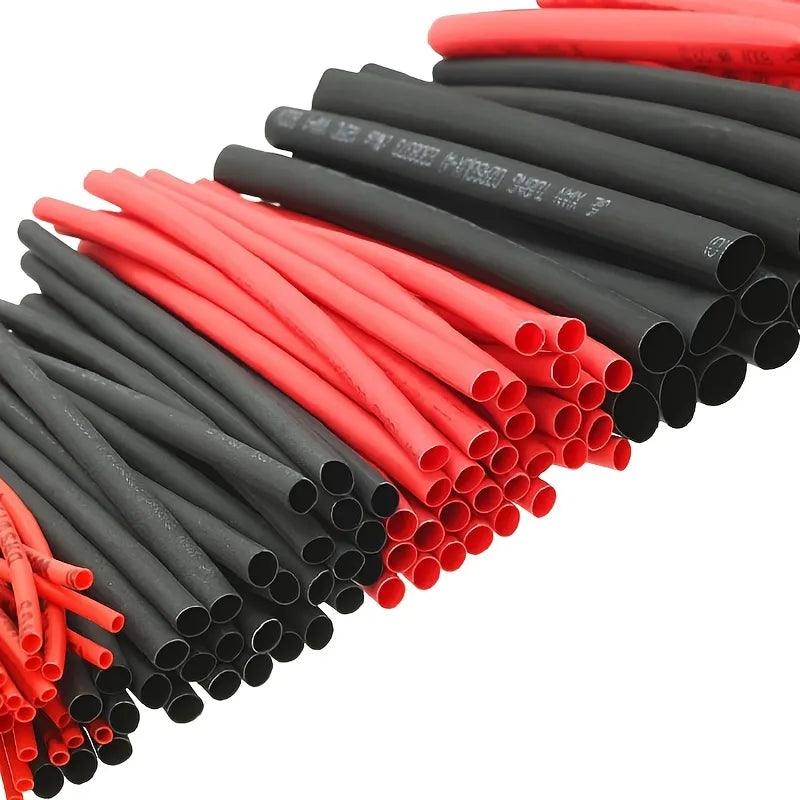 Black & Red Heat Shrink Tubing Kit with 127pcs for Car Cable Sleeving  ourlum.com   