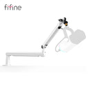 FIFINE Adjustable Low-Profile Arm Microphone Stand with Cable Management Desk Mount