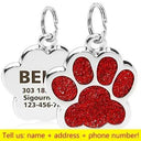 Engraved Glitter Paw Pet ID Collar Tag: Customized and Stylish  ourlum RE  