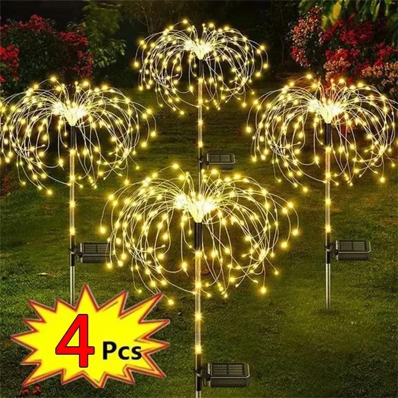 Solar Firework Fairy Lights: Outdoor Garden Decor with Remote Control  ourlum.com   