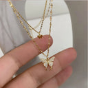 Korean Pink Crystal Angel Wings Heart Pendant Necklace 2022