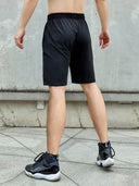 SONECHOKI Running Shorts Men Striped Printing Loose Fit