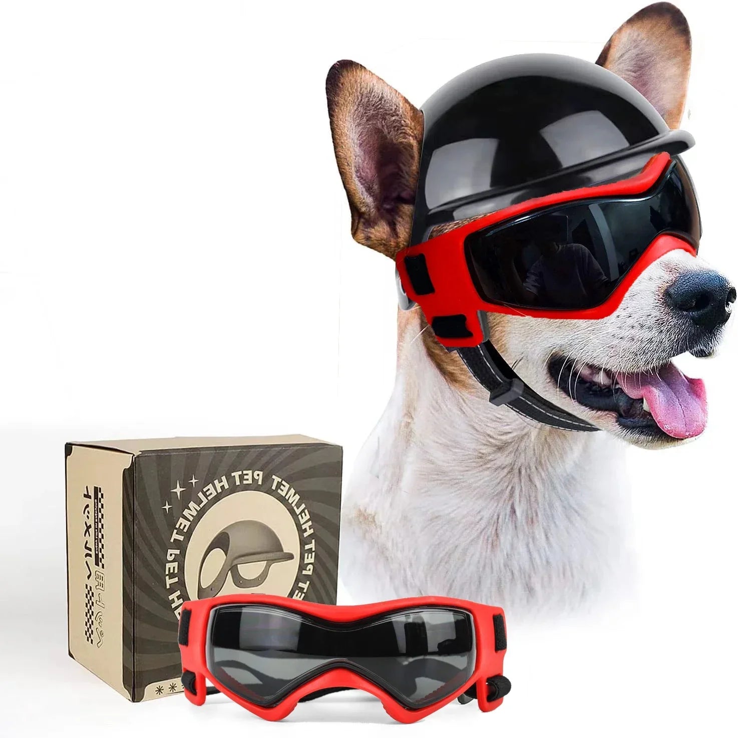Dog Sunglasses and Helmet Set for Stylish Pet Safety  ourlum.com   