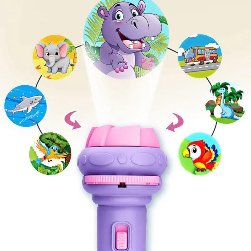 Cartoon Projection Flashlight: Creative Children's Toy Projector - Fun Night Light  ourlum.com   