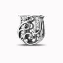 925 Sterling Silver Zircon Vine 26 Letters Pendants Bead