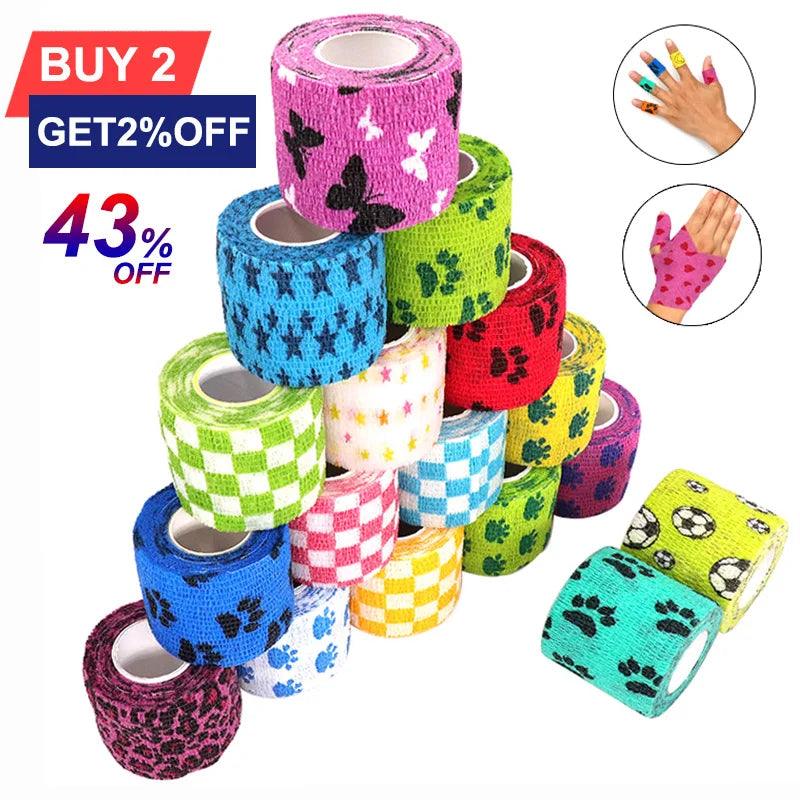 Printed Self Adhesive Elastic Bandage: Colorful Sports Wrap Tape for Joint Support  ourlum.com   