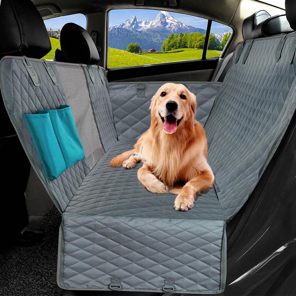 Pet Travel Dog Car Seat Cover with Waterproof Hammock and Safety Features  ourlum.com   