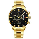 Men's Stainless Steel Calendar Quartz Watch Elegant Timepiece