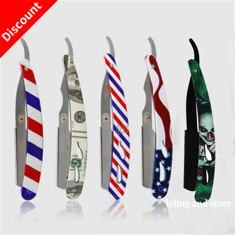 Colourful Professional Manual Shaver Straight Edge Stainless Steel Sharp Barber Razor Folding Shaving Beard Cutter Wholesale  ourlum.com   