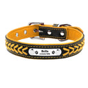 Personalized Leather Dog Collar with Custom Engraving - Adjustable for Small to Large Breeds  ourlum.com Yellow XS(8.1-11in) 