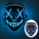 Halloween LED Purge Neon Light Up Mask With LED Gloves