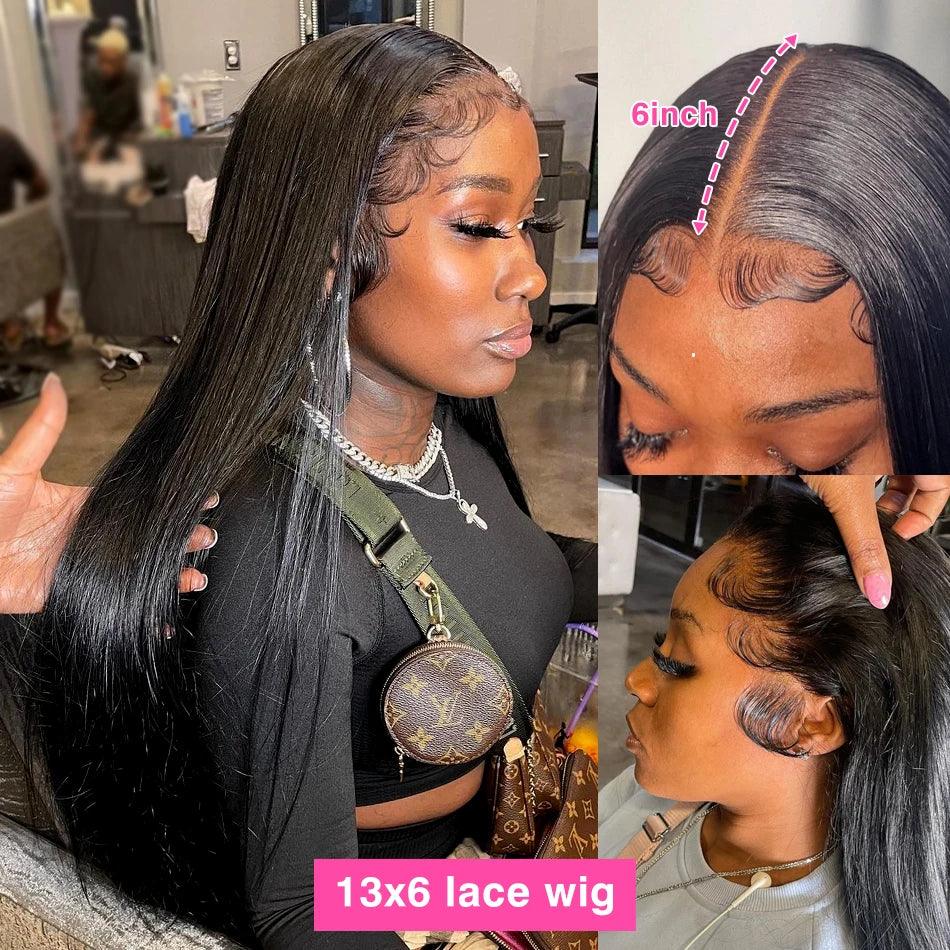 13x4 Transparent Lace Front Human Hair Wigs Straight 13x6 Lace Frontal Glueless Wig Pre Cut Easy to Wear 5x5 Pre Plucked MOBOK  ourlum.com   