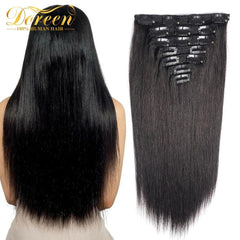 Doreen Brazilian Remy Clip-in Hair Extensions: Seamless Luxury Hairpiece for Natural Look