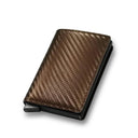 RFID Carbon Fiber Wallet Sleek Black Trifold Mini Purse