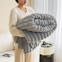 Winter Warm Blanket Skin-Friendly Striped Bedspread Throw