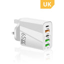 65W Type C Fast Charger: GaN Tech, Multiple Ports, Fast Charging  ourlum.com UK white  