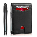 RFID Leather Wallet Plaid Pattern Luxury Slim Holder