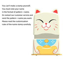 Personalized Cartoon Name Stamp Set for Kids - Waterproof & Non-Fading  ourlum.com white cat  