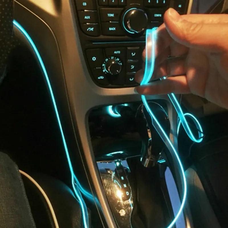 Car Interior Ambient LED Strip Light - USB Powered DIY Decoration  ourlum.com   