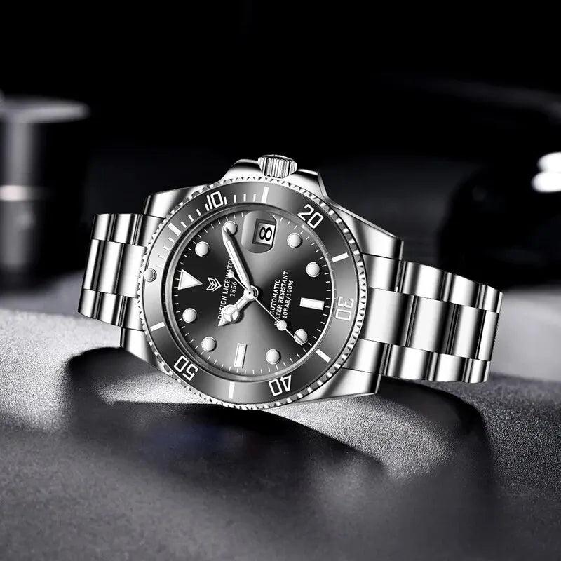 2024 LIGE Automatic Mechanical Watch with Stainless Steel Band  ourlum.com   