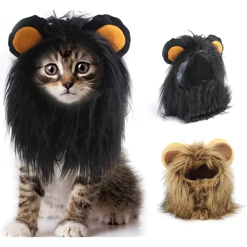 Cat Lion Mane Hat Costume: Transform Pets into Lions for Halloween & Christmas  ourlum.com   