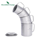 Lightweight Titanium Camping Mug with Lid for Coffee Travel