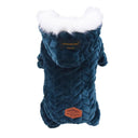 Winter Pet Dog Coat with Wool Lining Stylish Polyester Jumpsuit