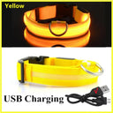 LED Light Up Dog Collar: Customizable Night Safety, Waterproof, Multiple Flash Modes  ourlum.com Yellow USB Charging XS Neck 28-38 CM United State